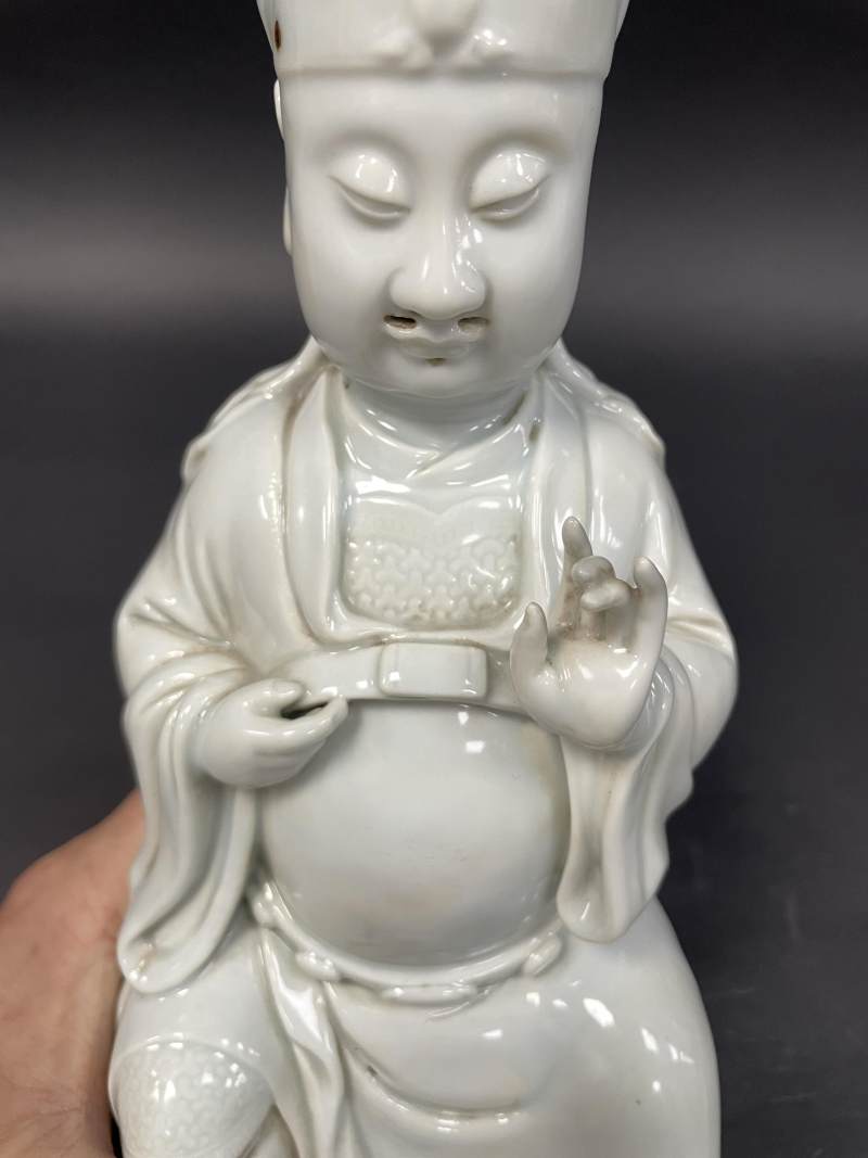 清 德化窑白釉文昌帝君像 - 图8