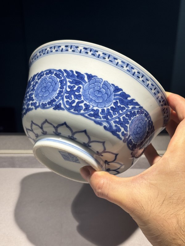清道光 青花缠枝牡丹纹宫碗一对 - 图72