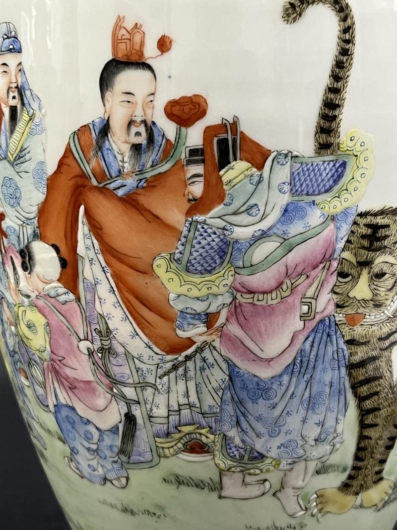 民国 粉彩三星图瓶 - 图13