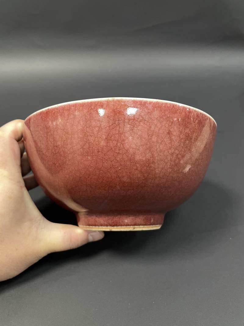 清康熙 郎窑红釉大碗 - 图2
