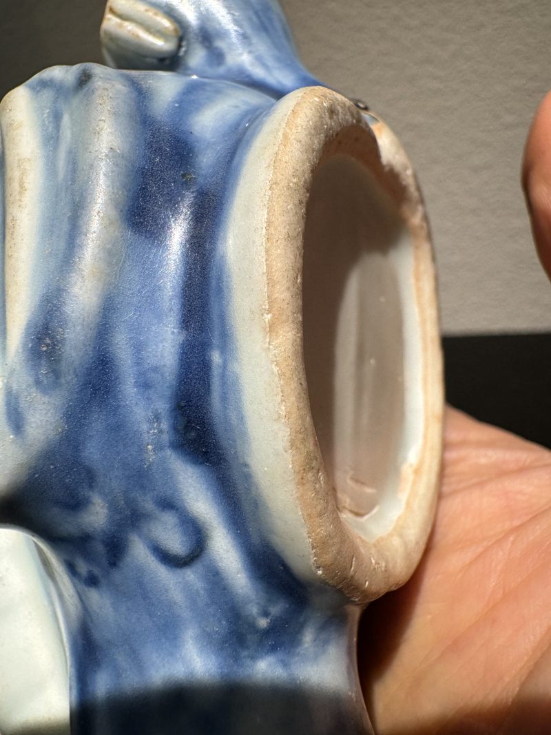明中期 青花虾戏莲砚滴 - 图6