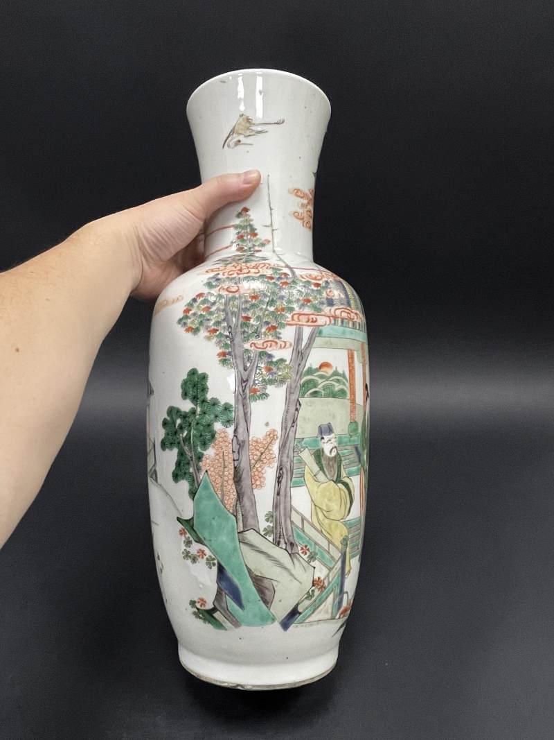 清晚期 五彩八仙庆寿图瓶 - 图7