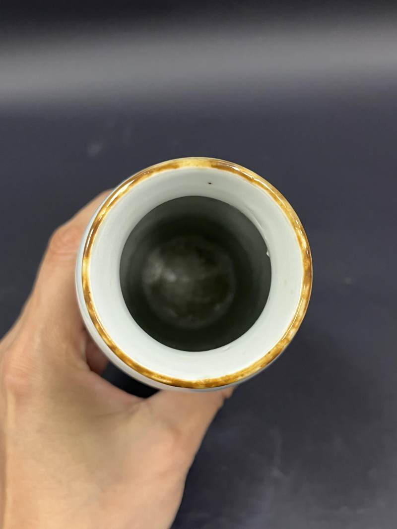 明崇祯 青花花鸟纹小筒瓶 - 图6