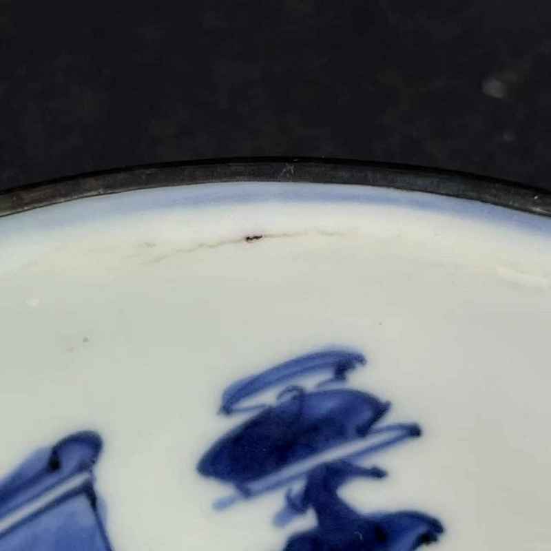 明 青花篮花纹碗盘一对 - 图25