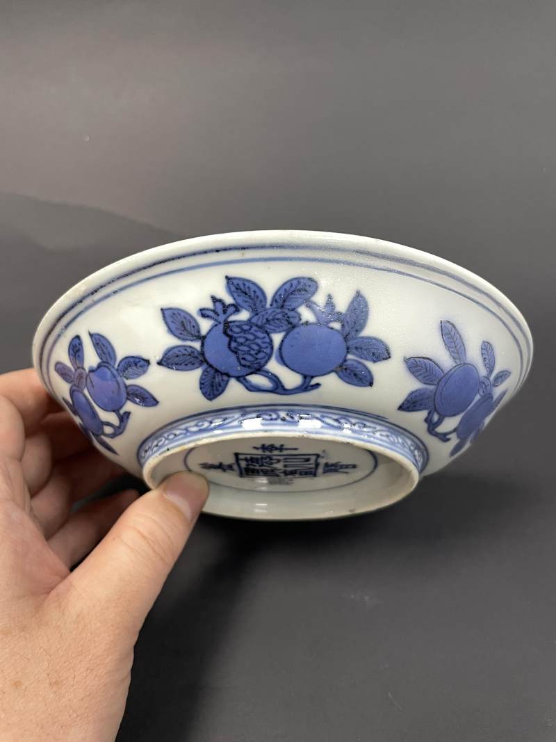 明万历 青花一路连科图盘 - 图7