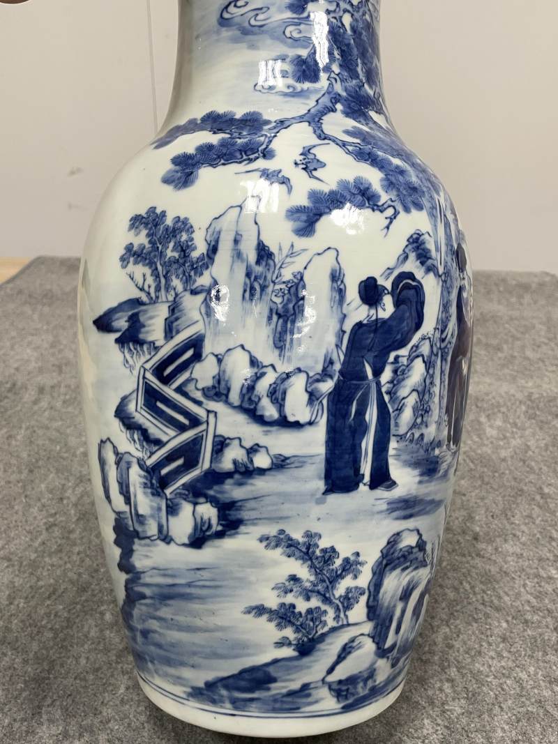 清中期 青花神仙人物纹瓶 - 图8