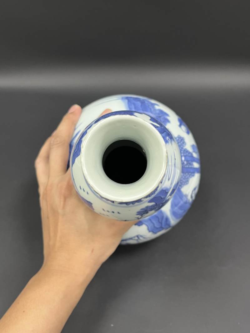明崇祯 青花对酒当歌、高士饮享图葫芦瓶 - 图7