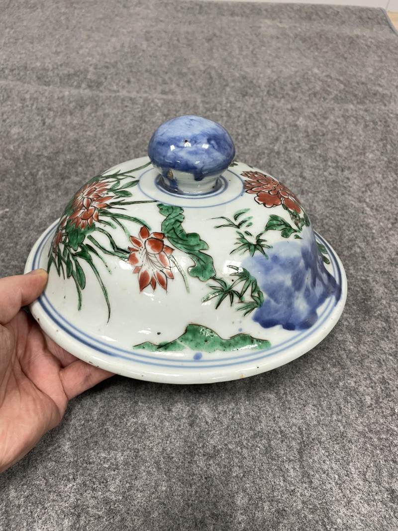 清顺治 青花五彩八仙过海图大将军罐 - 图12