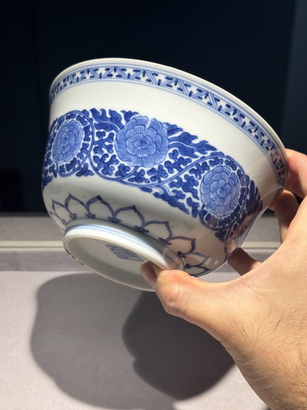 清道光 青花缠枝牡丹纹宫碗一对 - 图74