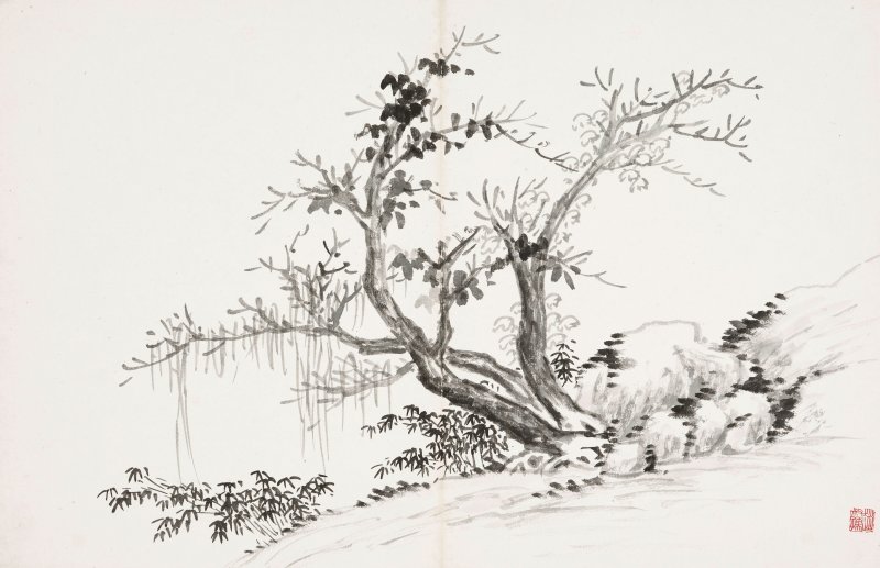 趙叔孺、沈尹默　書畫合璧冊　水墨、設色紙本　冊頁十二開 | ZHAO SHURU (1874-1945); SHEN YINMO (1887-1971) - 图24