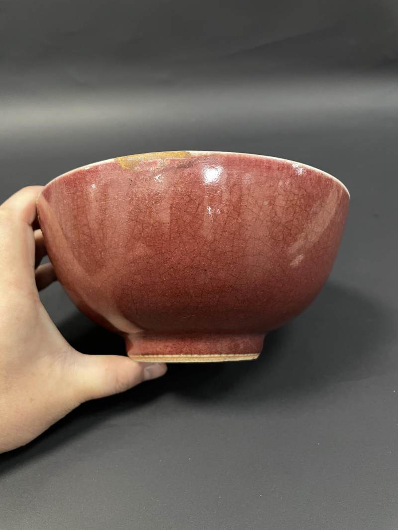 清康熙 郎窑红釉大碗 - 图5