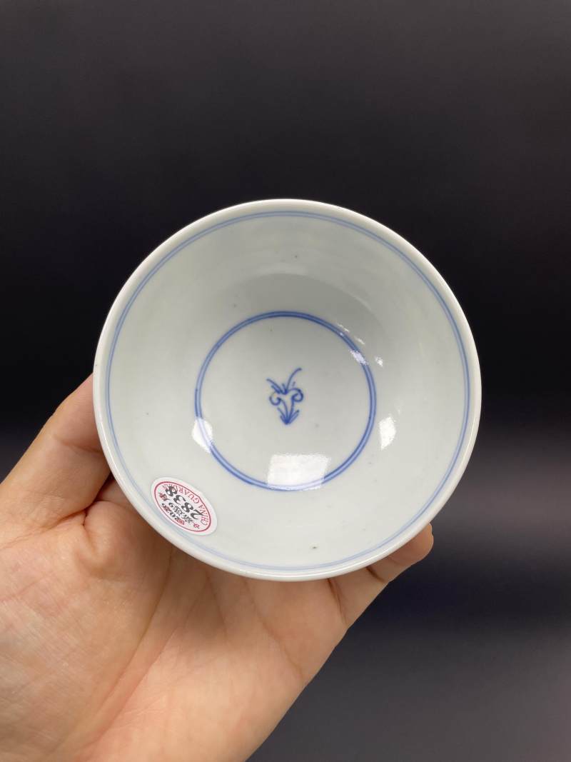 清雍正 青花岁寒三友图小碗 - 图8