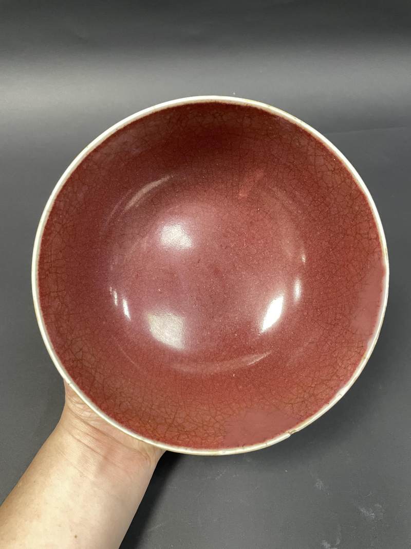 清康熙 郎窑红釉大碗 - 图6