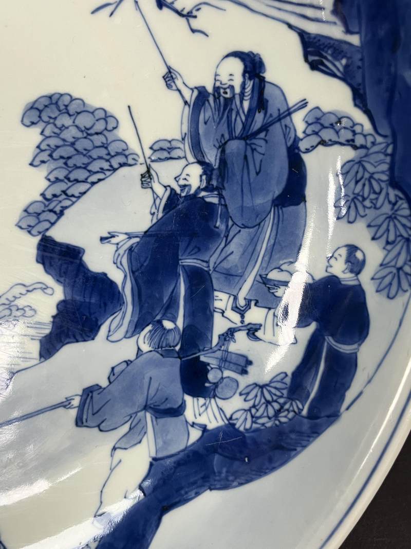 清康熙 青花海屋添筹图大盘 - 图6