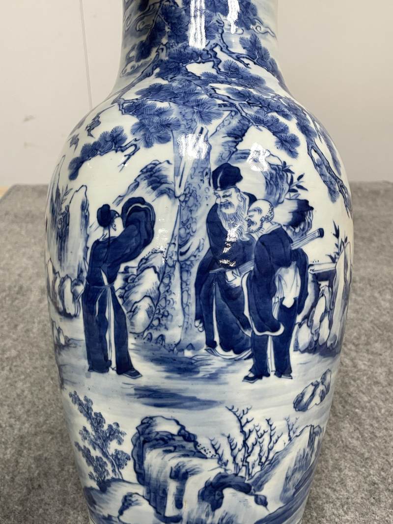 清中期 青花神仙人物纹瓶 - 图9