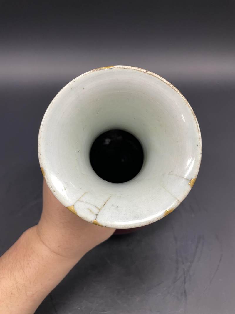 清乾隆 红釉荸荠瓶 - 图5