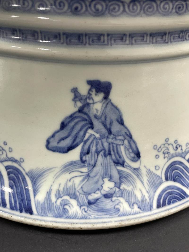 清雍正 青花三星八仙纹大花觚 - 图19