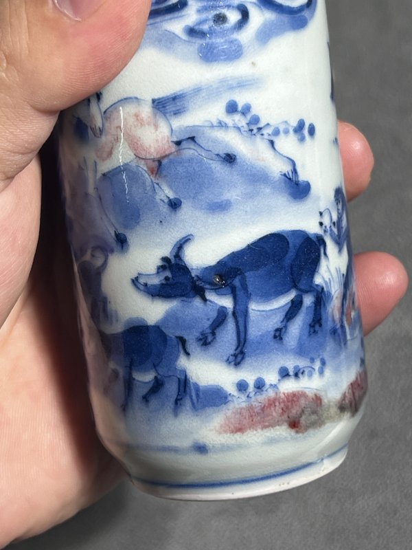 清中期 青花釉里红十二生肖母壶 - 图9