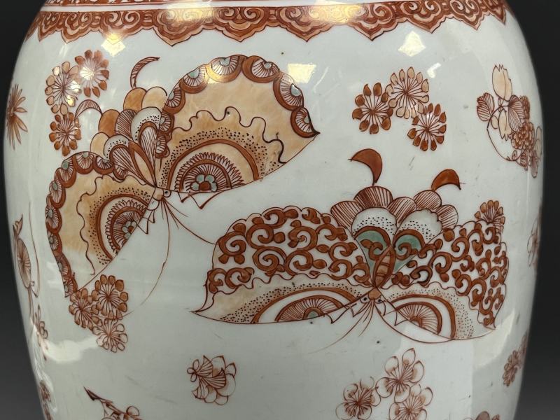 清康熙 红绿彩花蝶纹观音瓶 - 图10