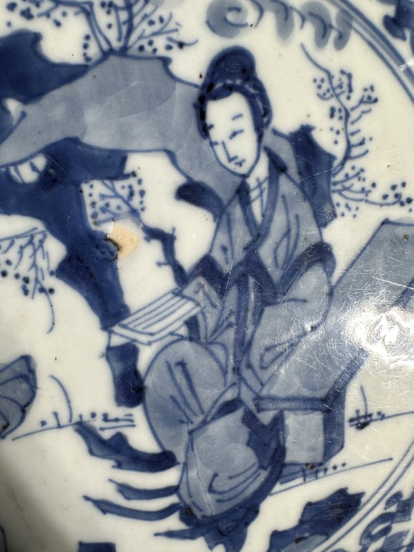 清康熙 青花人物瓷板 - 图6