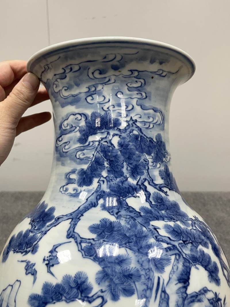 清中期 青花神仙人物纹瓶 - 图10