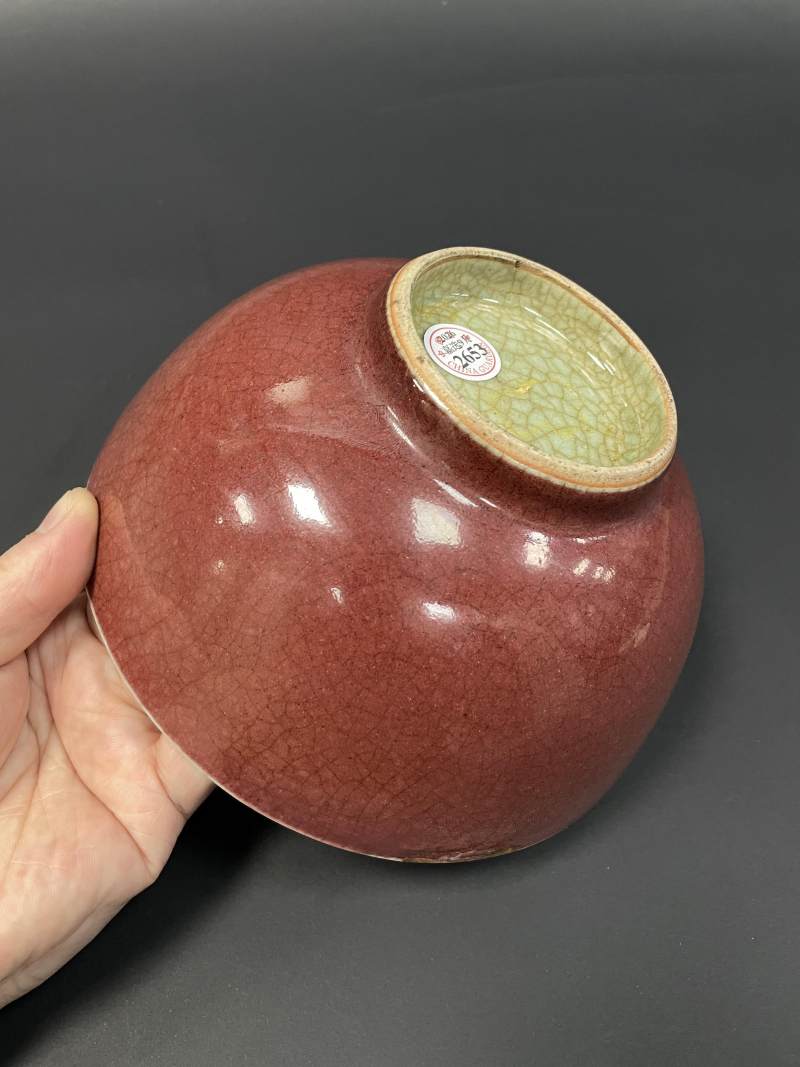 清康熙 郎窑红釉大碗 - 图8