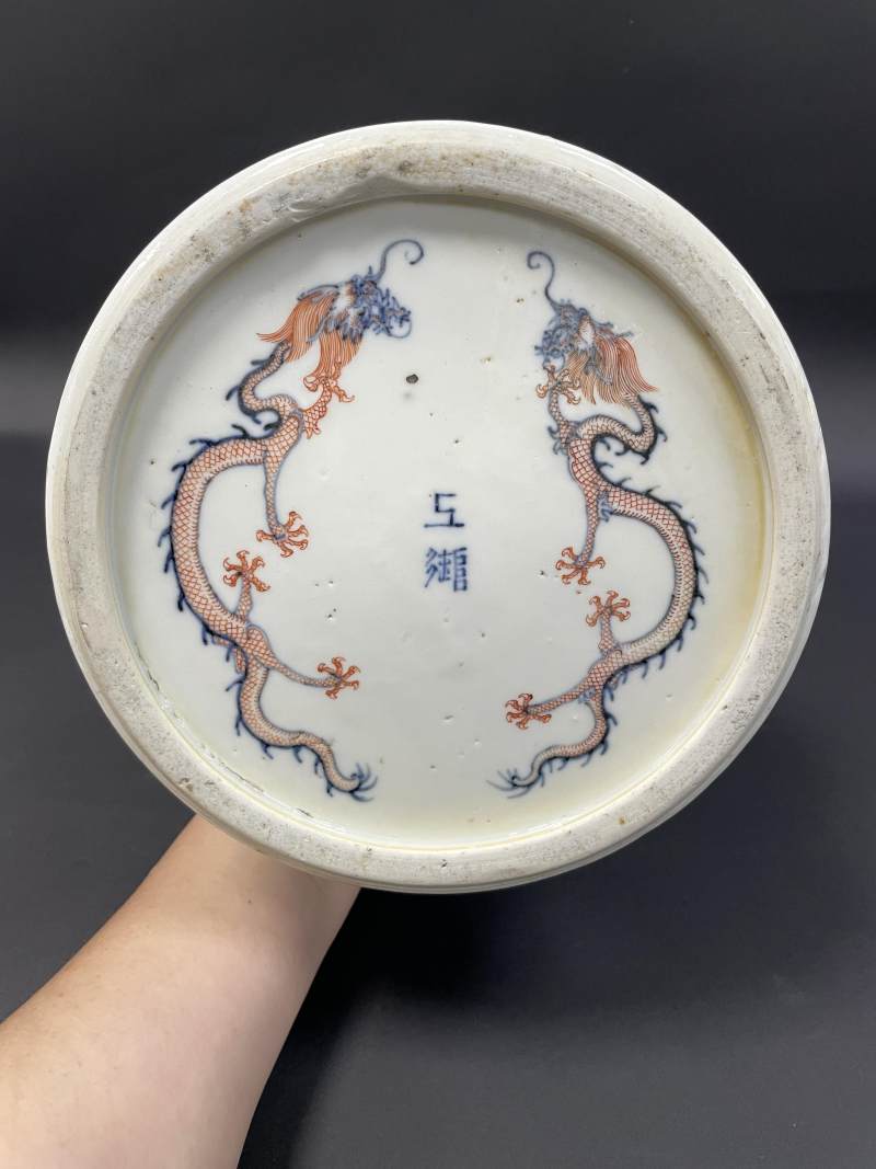 清晚期 青花五彩御临金山寺人物故事诗文尊 - 图8