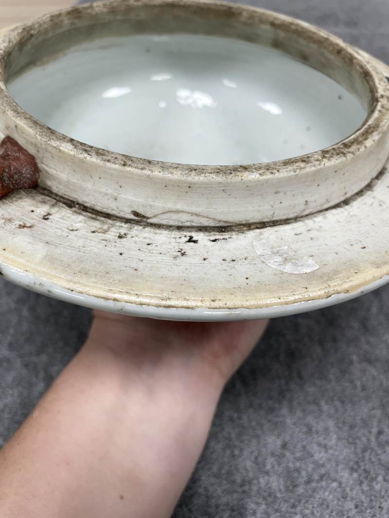 清顺治 青花五彩八仙过海图大将军罐 - 图16