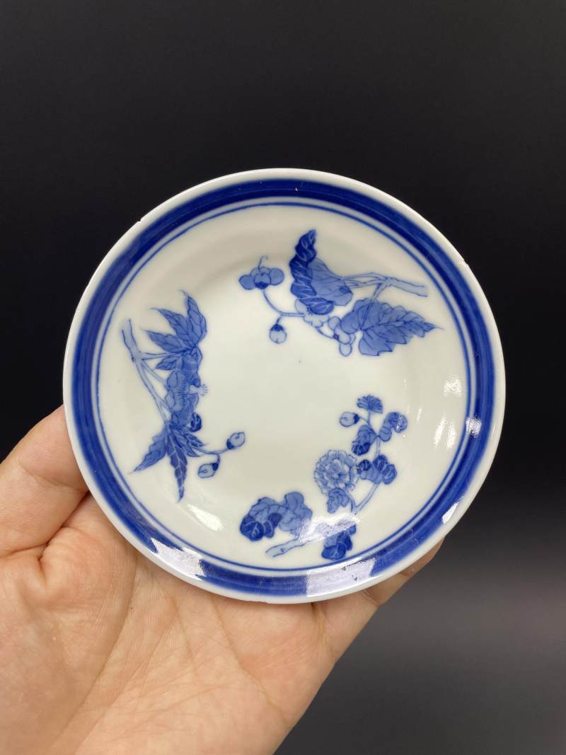 清晚期 青花折枝花卉纹碗盘八只 - 图7