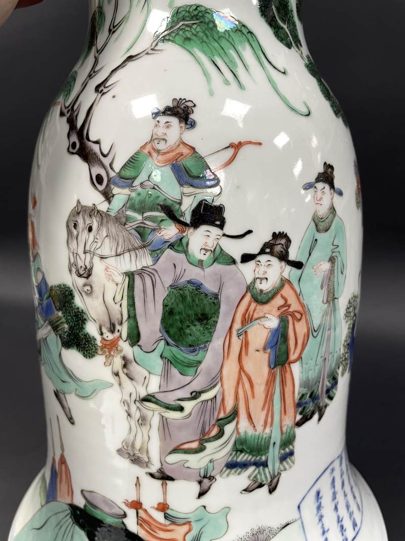 清晚期 青花五彩御临金山寺人物故事诗文尊 - 图10