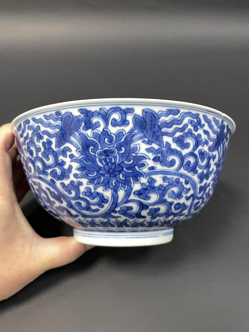清康熙 青花缠枝莲纹大碗 - 图6