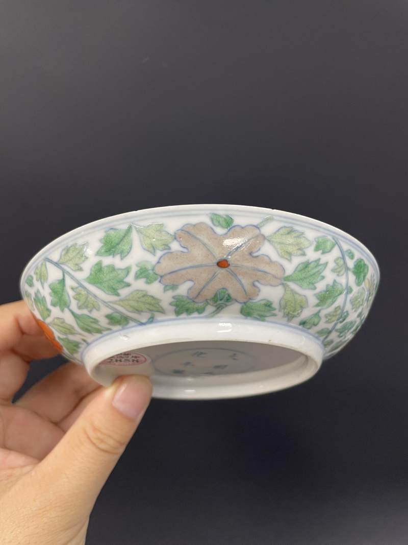 清雍正 斗彩穿花龙凤纹盘 - 图4