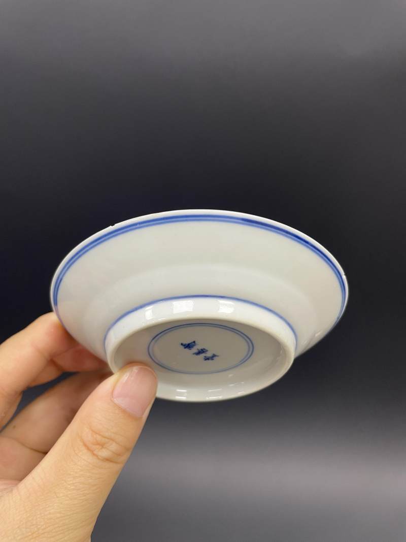 清晚期 青花折枝花卉纹碗盘八只 - 图9