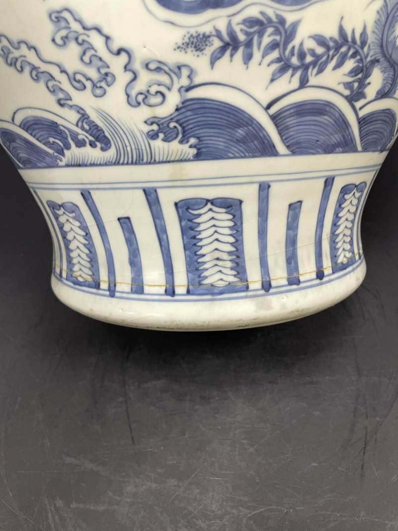明晚期 青花“清白礼贵”鱼藻纹大罐 - 图13
