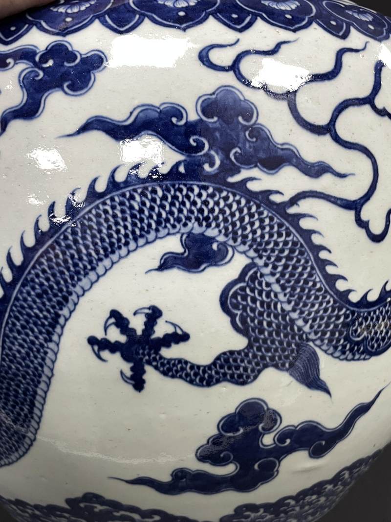 清晚期 青花云龙纹缸 - 图14