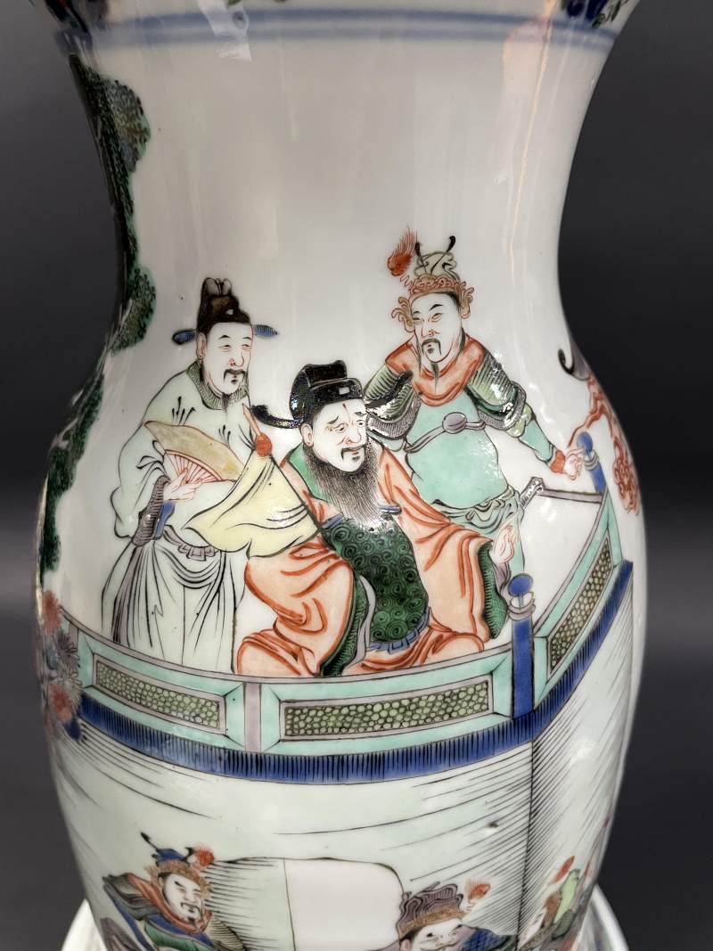 清晚期 青花五彩御临金山寺人物故事诗文尊 - 图12