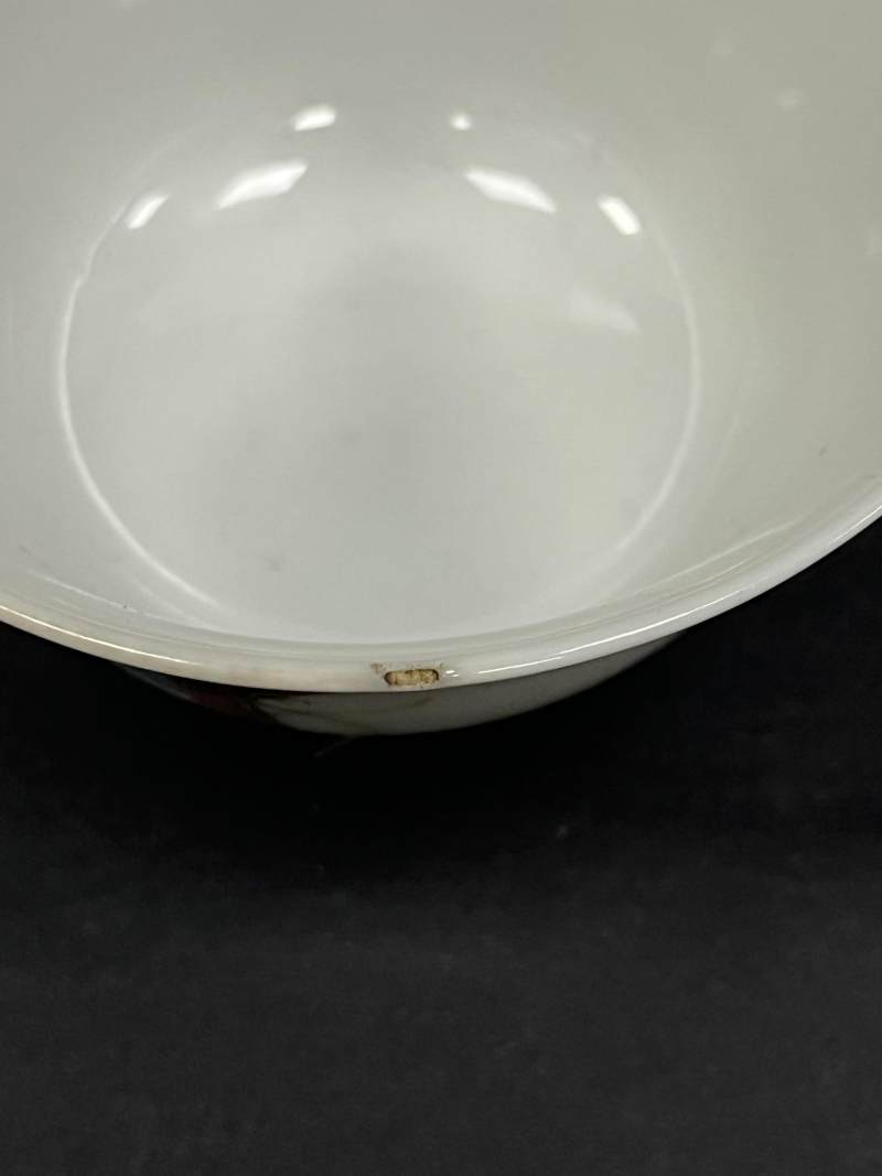 清道光 粉彩花蝶纹茶圆一对 - 图12