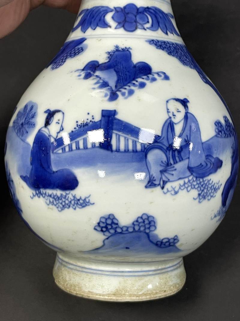 明崇祯 青花高士图瓶 - 图7