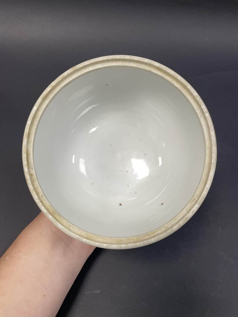 清光绪 仿翡翠釉锦地贴塑蝠纹豆 - 图6