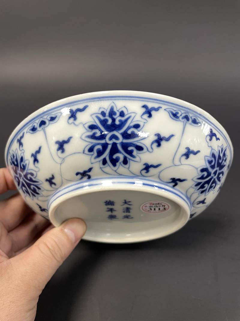 清光绪 青花缠枝莲纹盘 - 图4