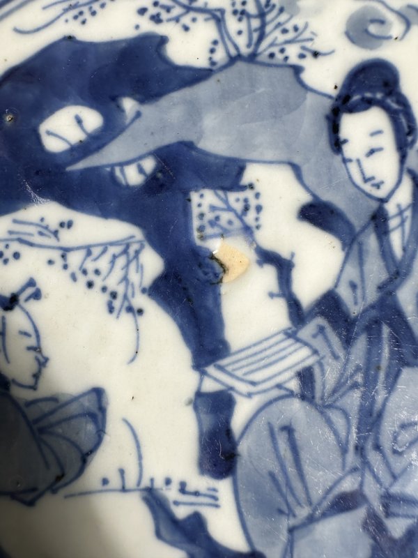 清康熙 青花人物瓷板 - 图8