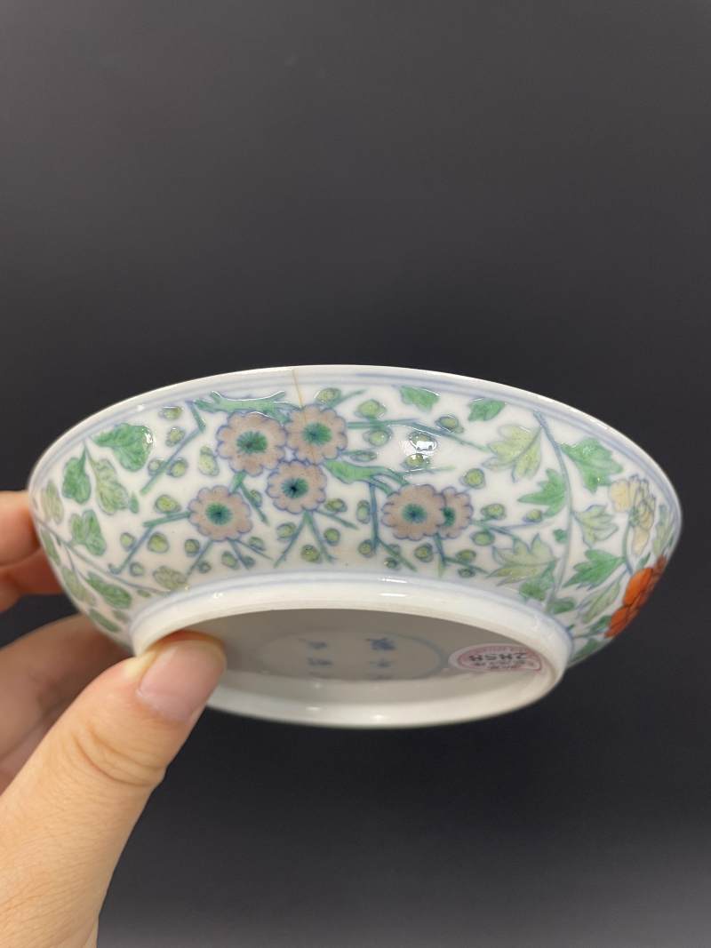 清雍正 斗彩穿花龙凤纹盘 - 图6
