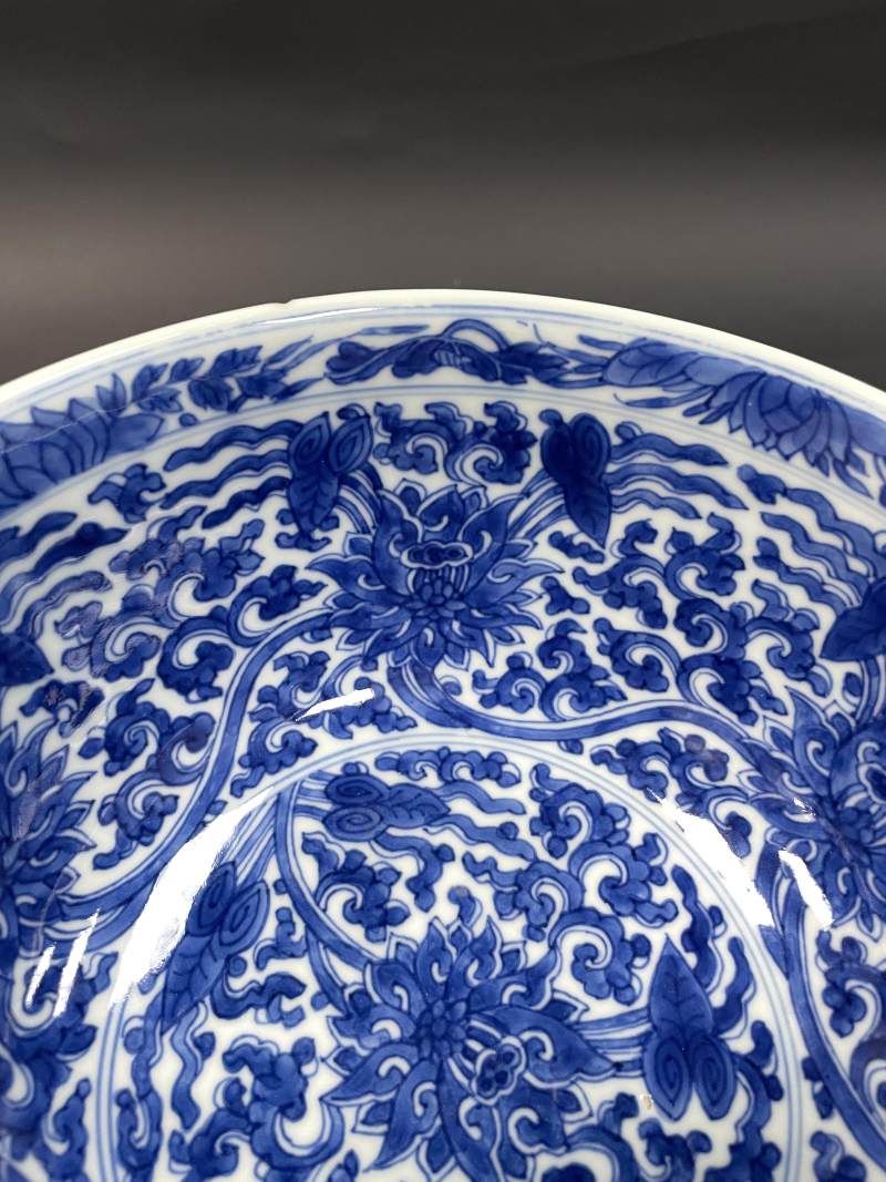 清康熙 青花缠枝莲纹大碗 - 图10