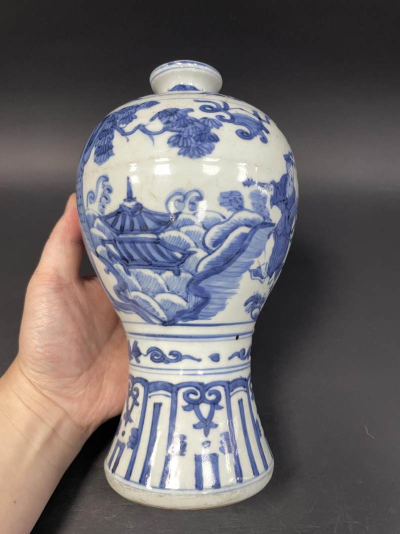 明晚期 青花神仙人物纹梅瓶 - 图6