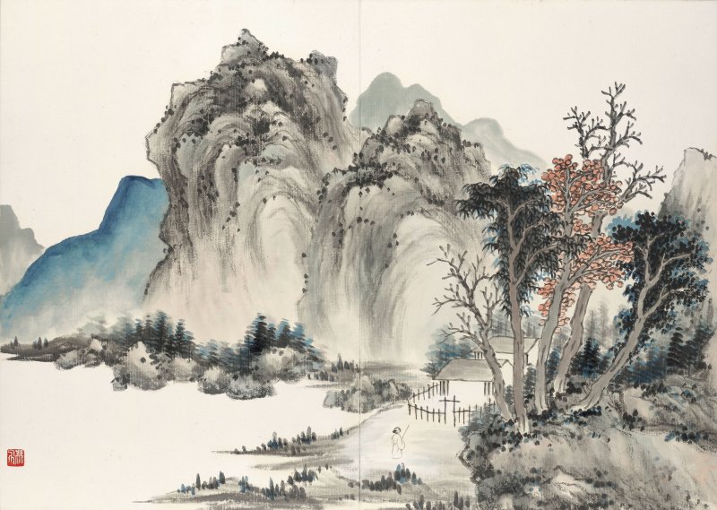 唐肯、馮飛 倣古山水　設色紙本　冊頁十八開　一九二八年、一九三一年作 | TANG KEN (1876-1950); FENG FEI (?-1968) - 图12