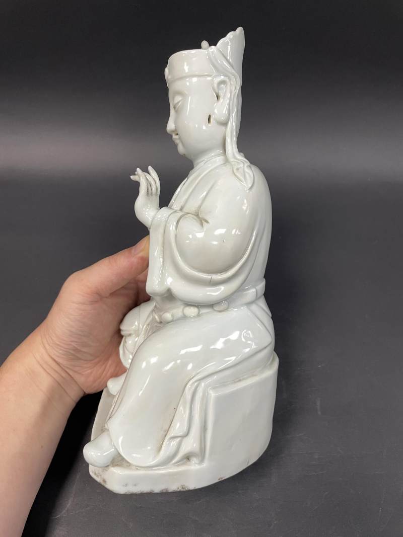 清 德化窑白釉文昌帝君像 - 图4