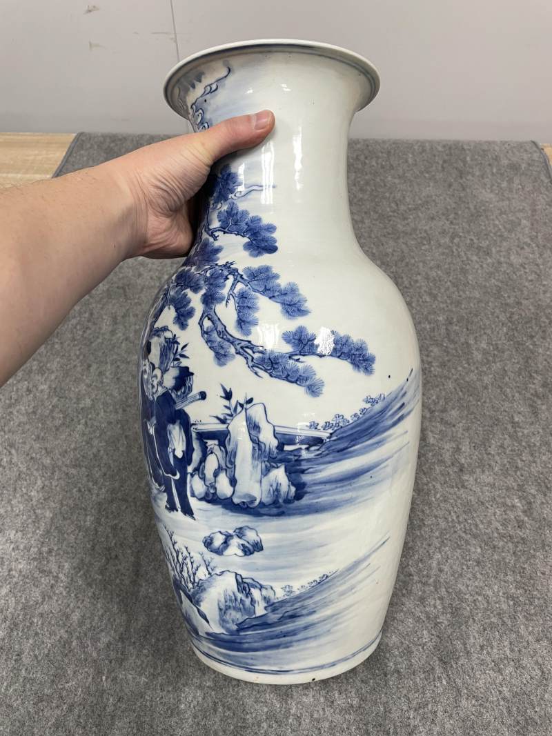 清中期 青花神仙人物纹瓶 - 图4