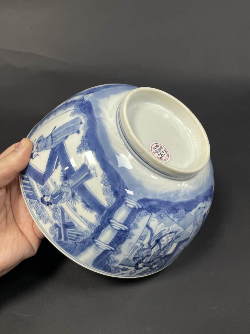 清康熙 青花西厢记人物故事图大碗 - 图10
