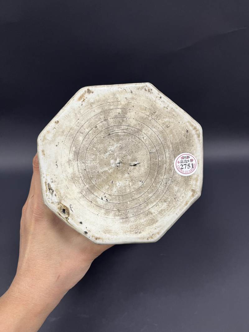 明天启 青花加彩人物纹八方罐 - 图8