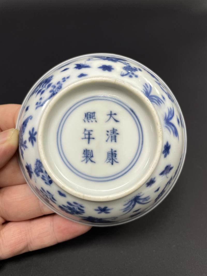 清康熙 青花花蝶纹小盘 - 图8